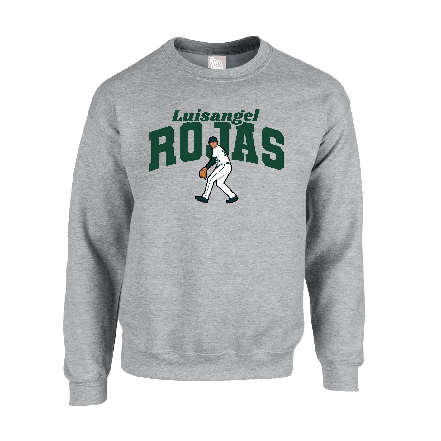 Fleece Crew — Signature Arch in Grey