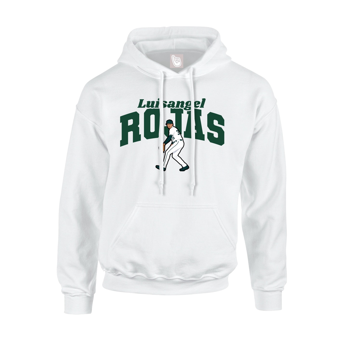 Youth Hoodie — Signature Arch in White