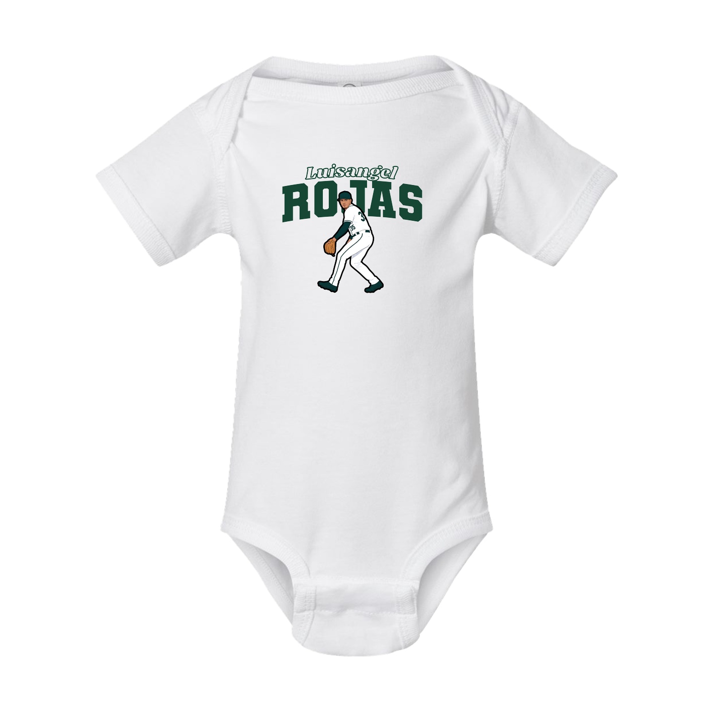 Baby Onesie — Name Arch in White