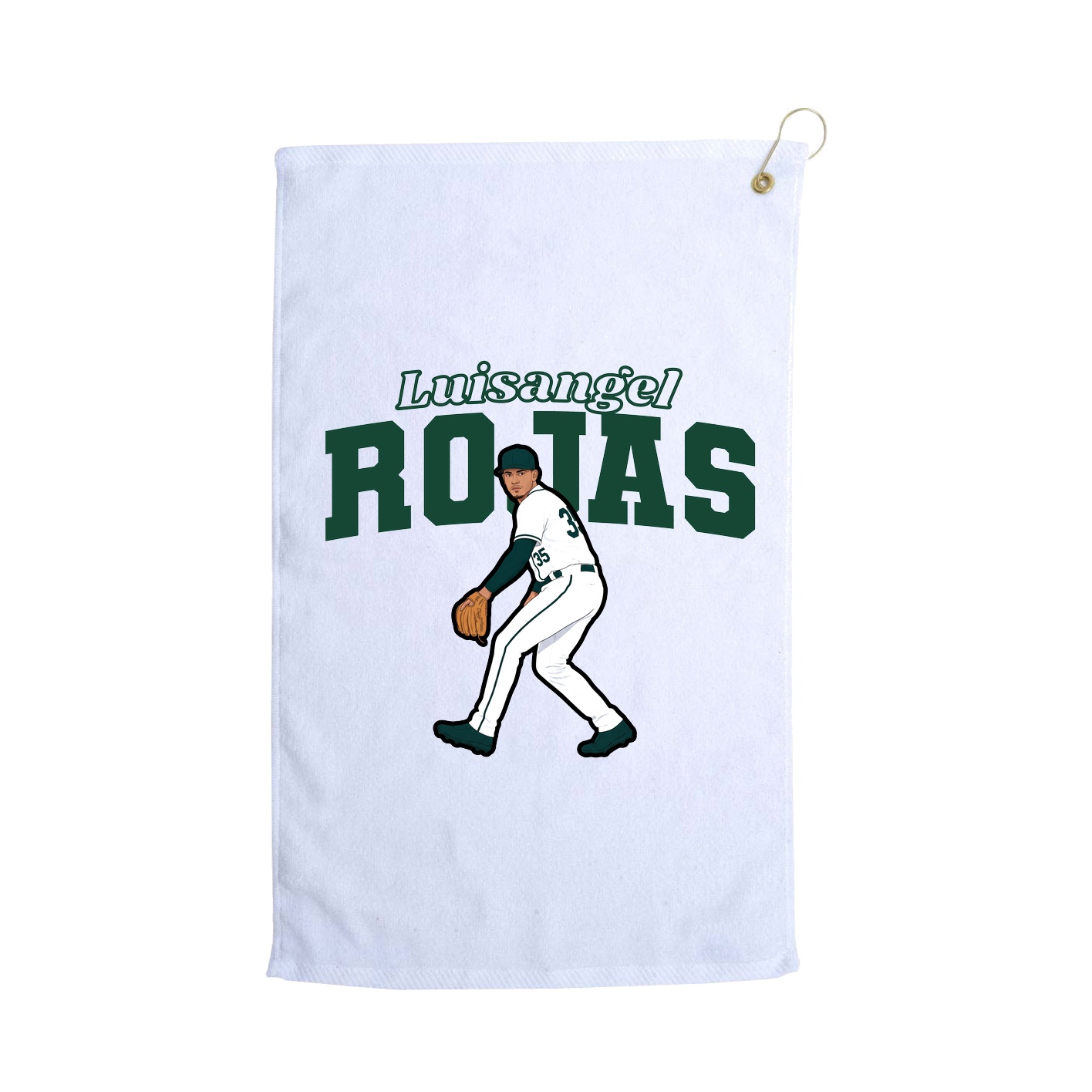 Golf Towel — Name Arch in White