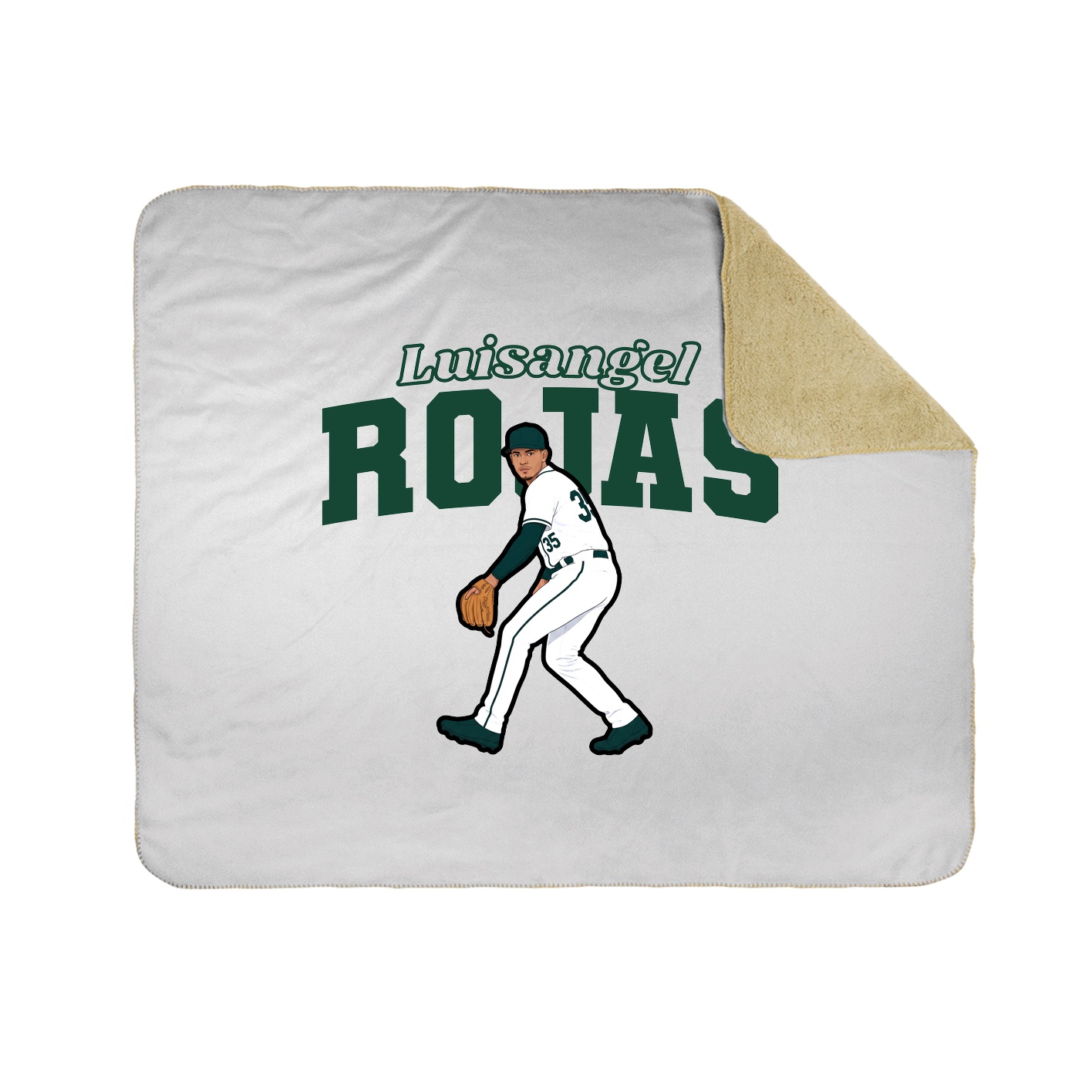 Throw Blanket — Name Arch in White