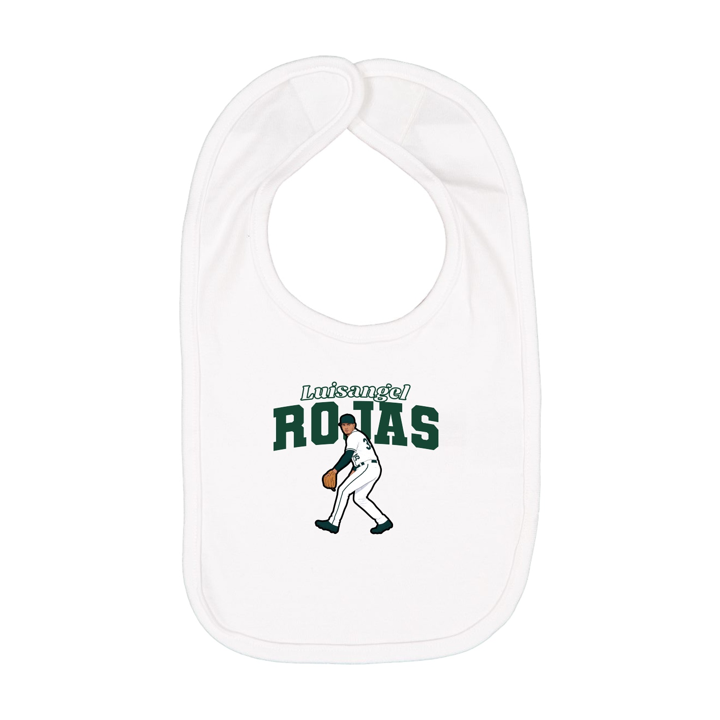 Infant Bib — Name Arch in White