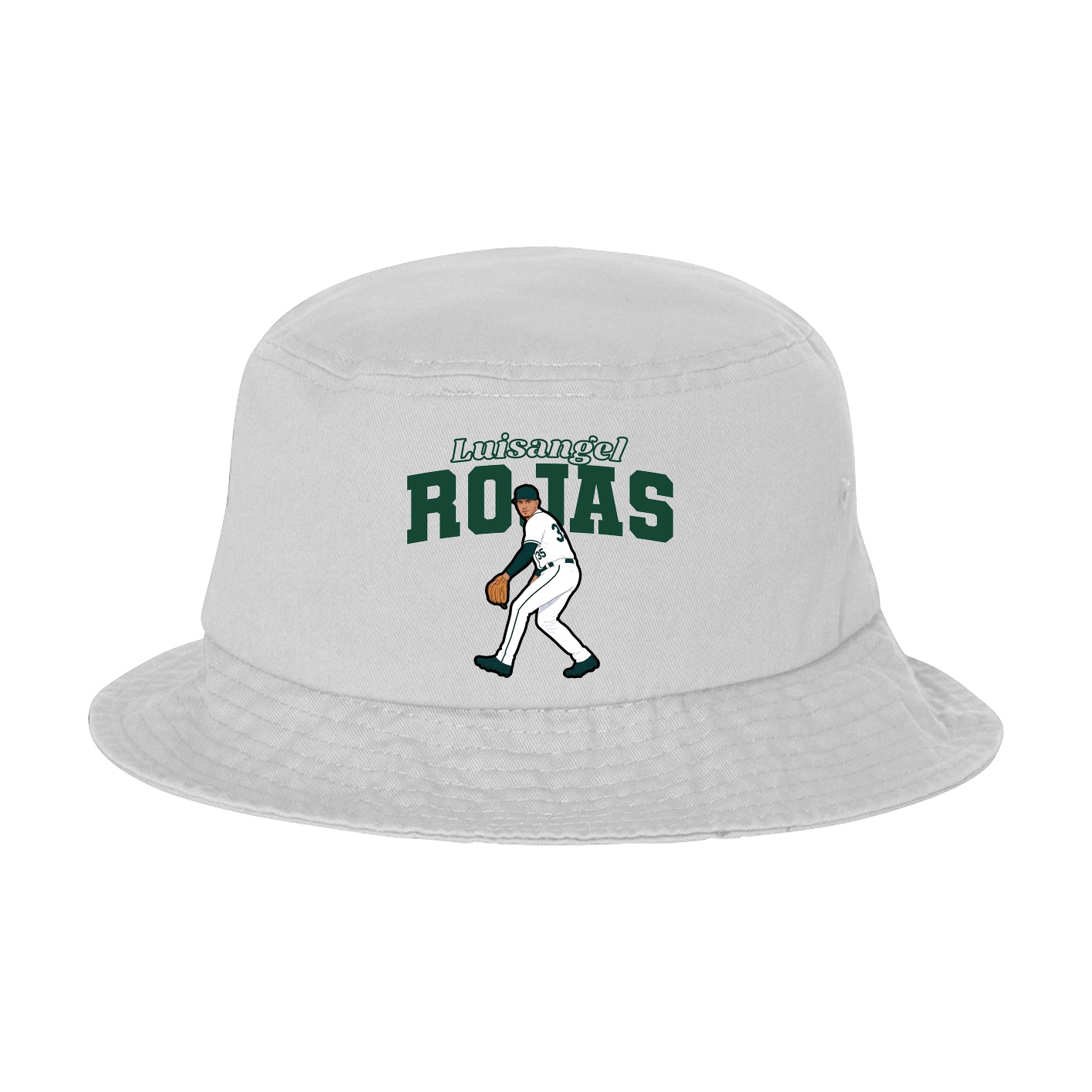 Bucket Cap — Name Arch in White