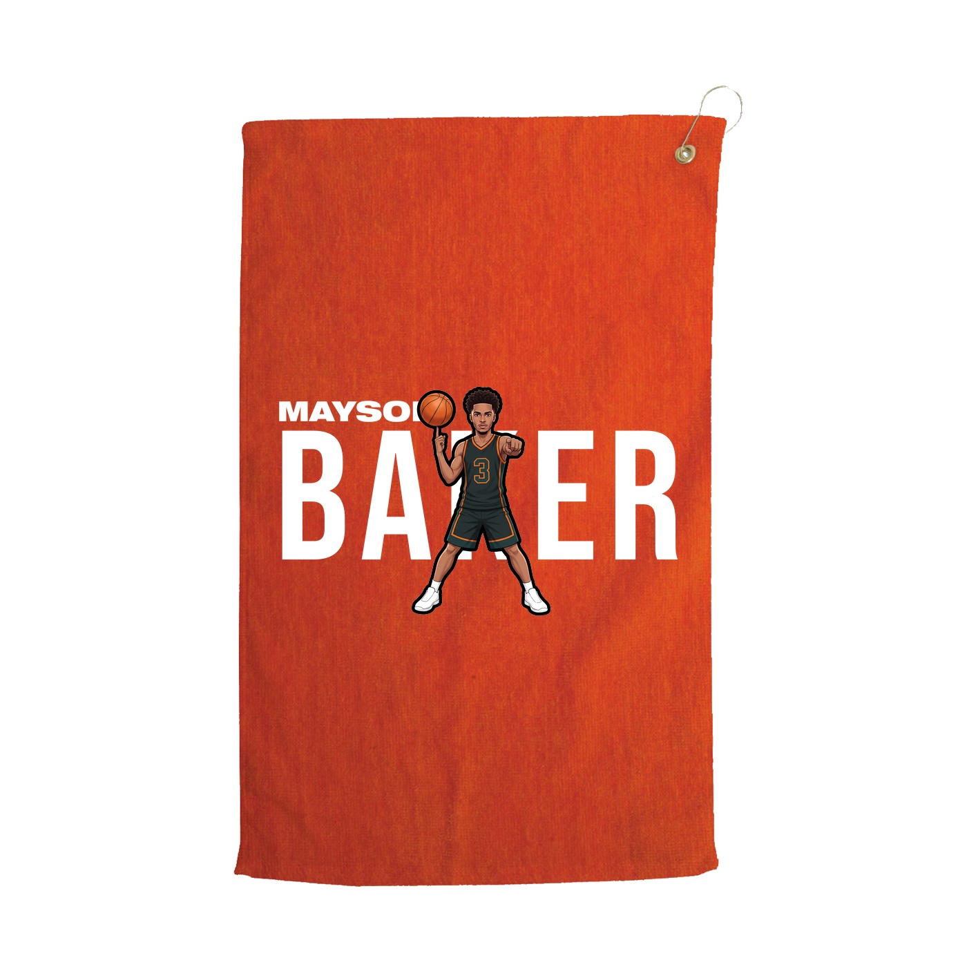 Golf Towel — Player Name in Orange