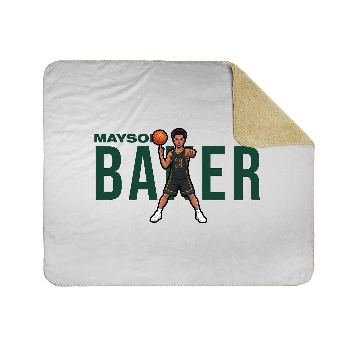 Throw Blanket — Player Name in White