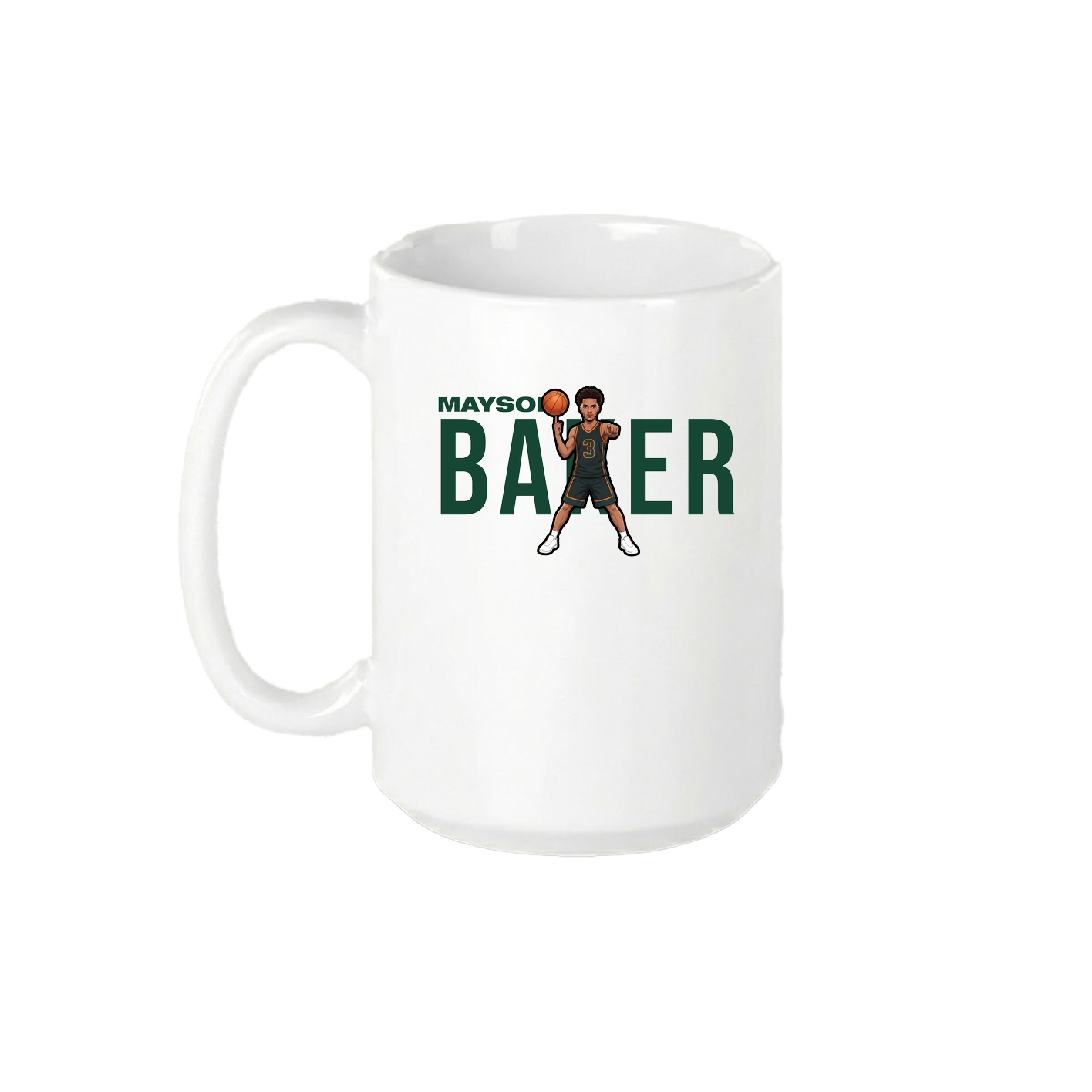 15oz Coffee Mug — Player Name in White