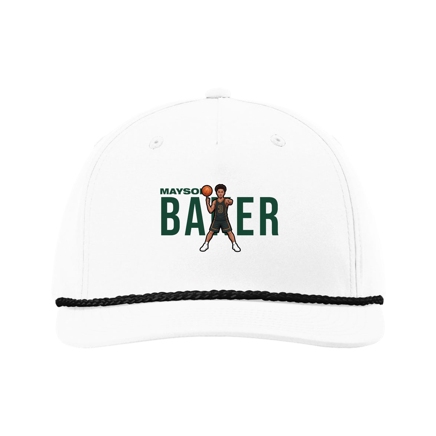Five-Panel Classic Rope Cap — Player Name in White