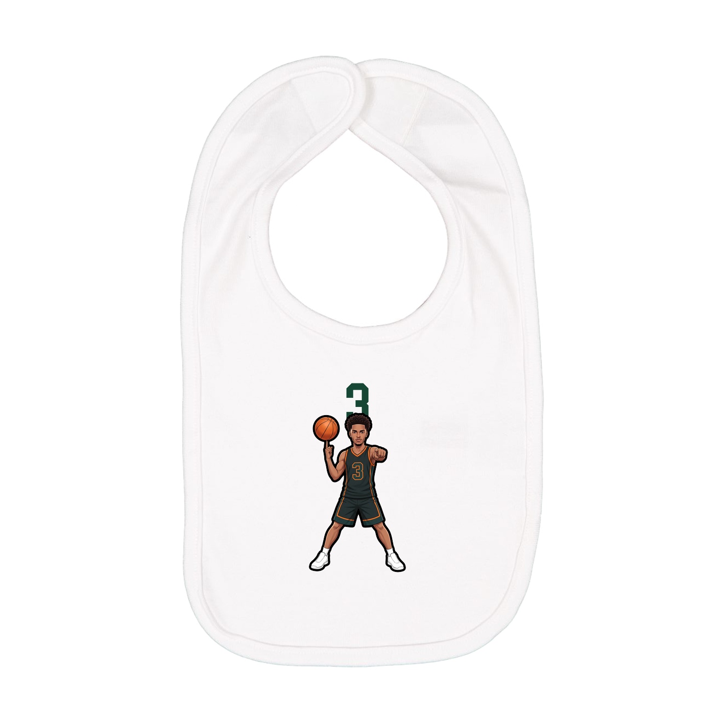 Infant Bib — Number Top in White