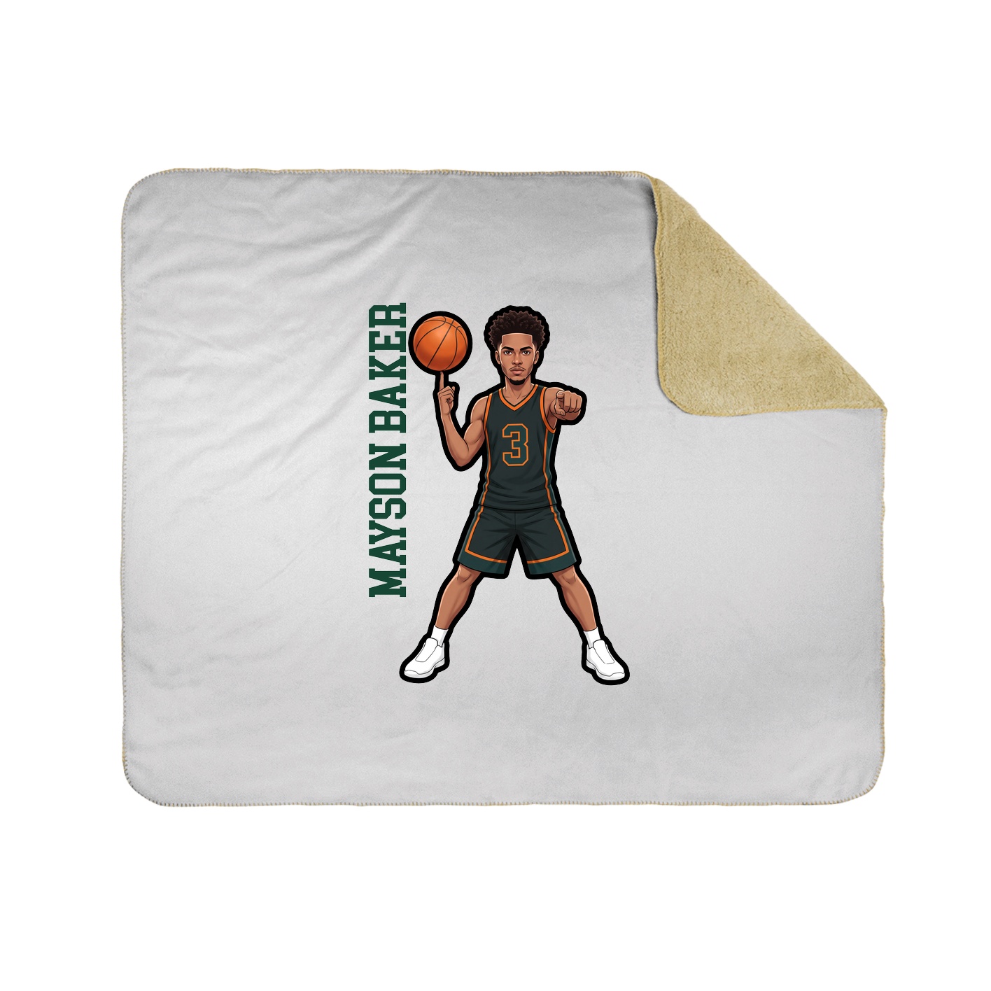 Throw Blanket — Name Vertical in White