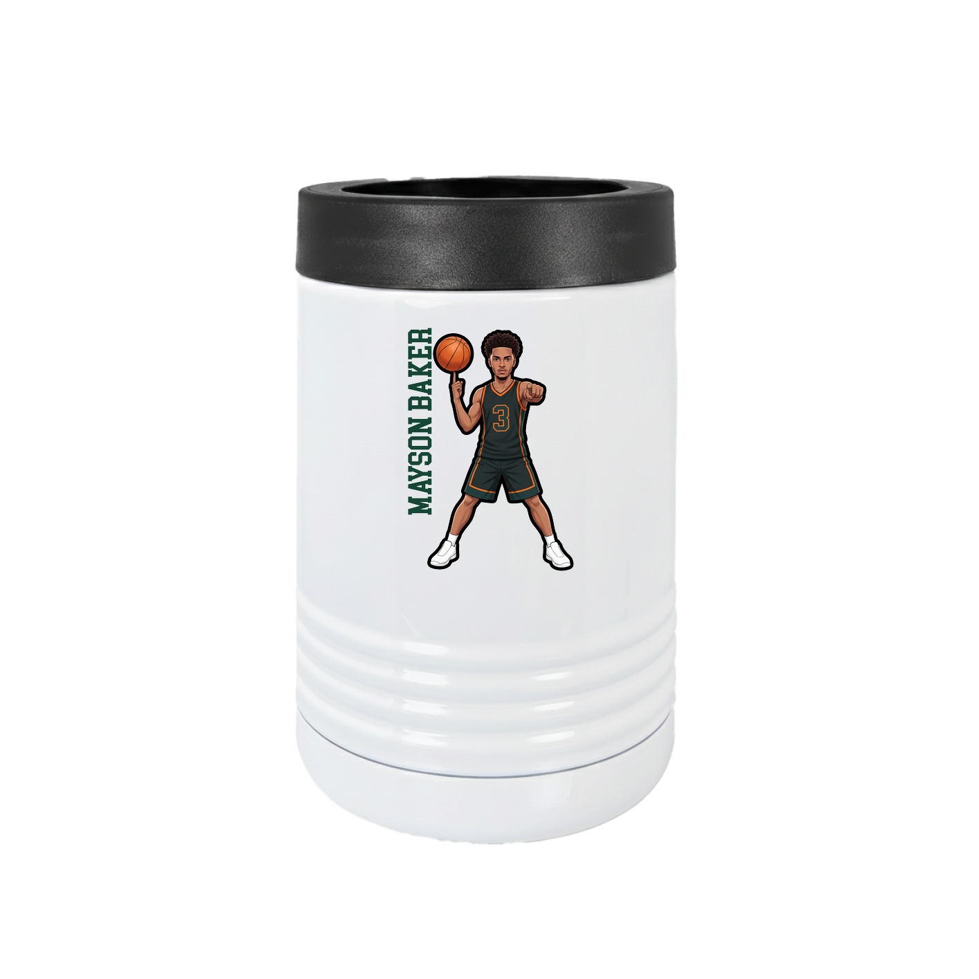 Beverage Holder — Name Vertical in White