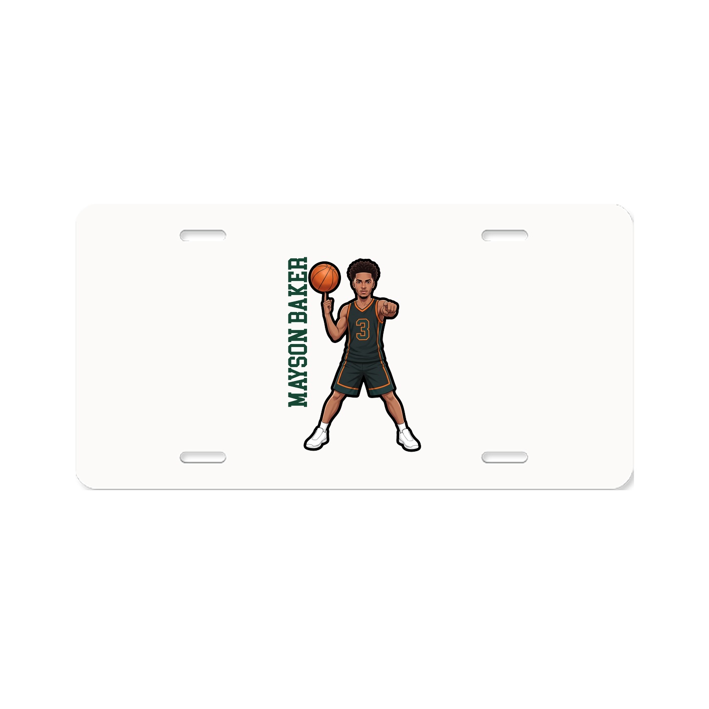 License Plate — Name Vertical in Classic