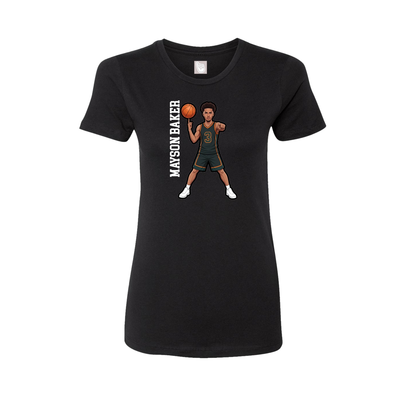 Fitted Women's Tee — Name Vertical in Black