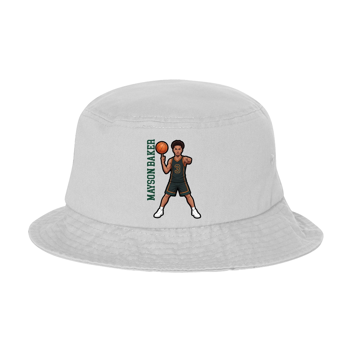 Bucket Cap — Name Vertical in White