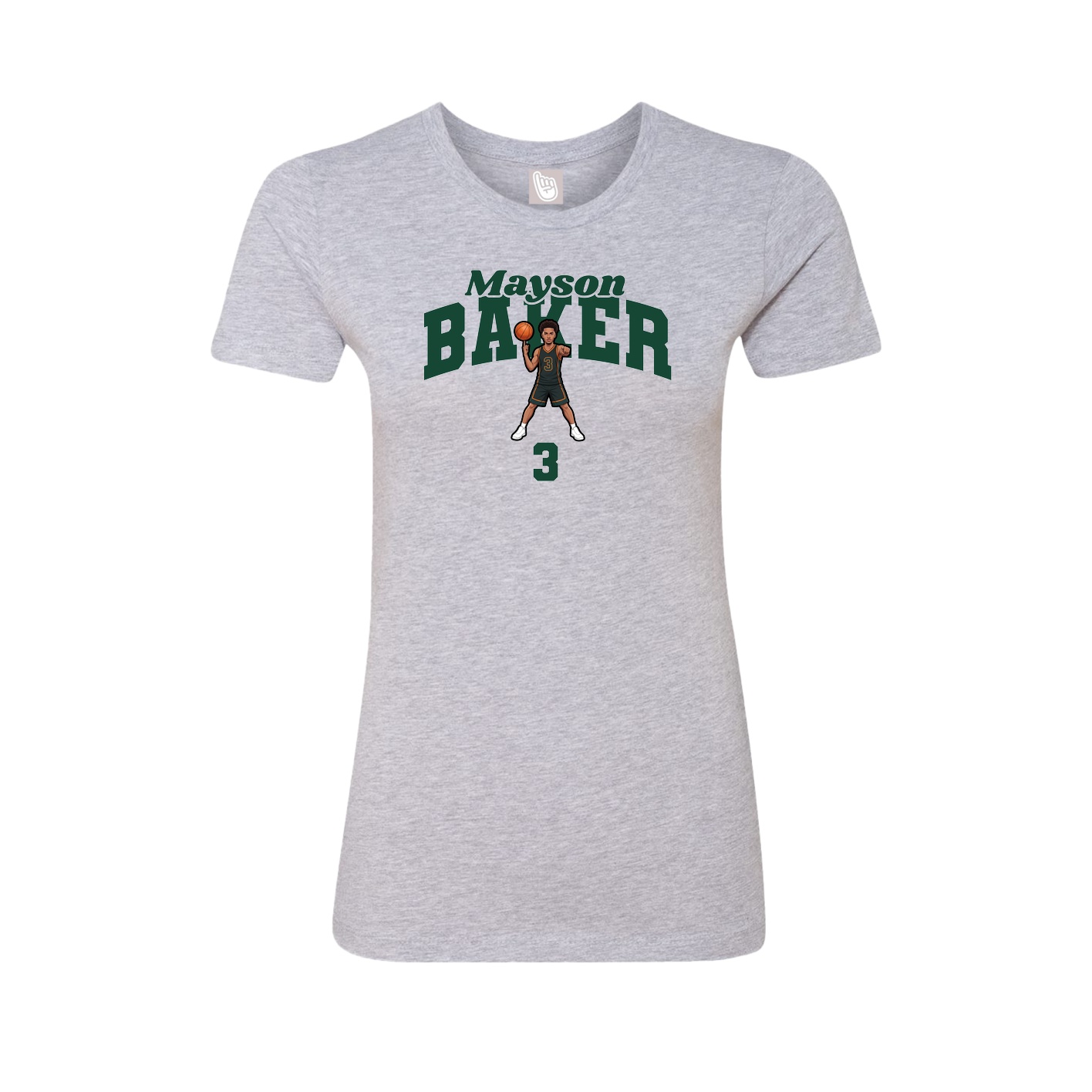 Fitted Women's Tee — Signature Arch in Grey