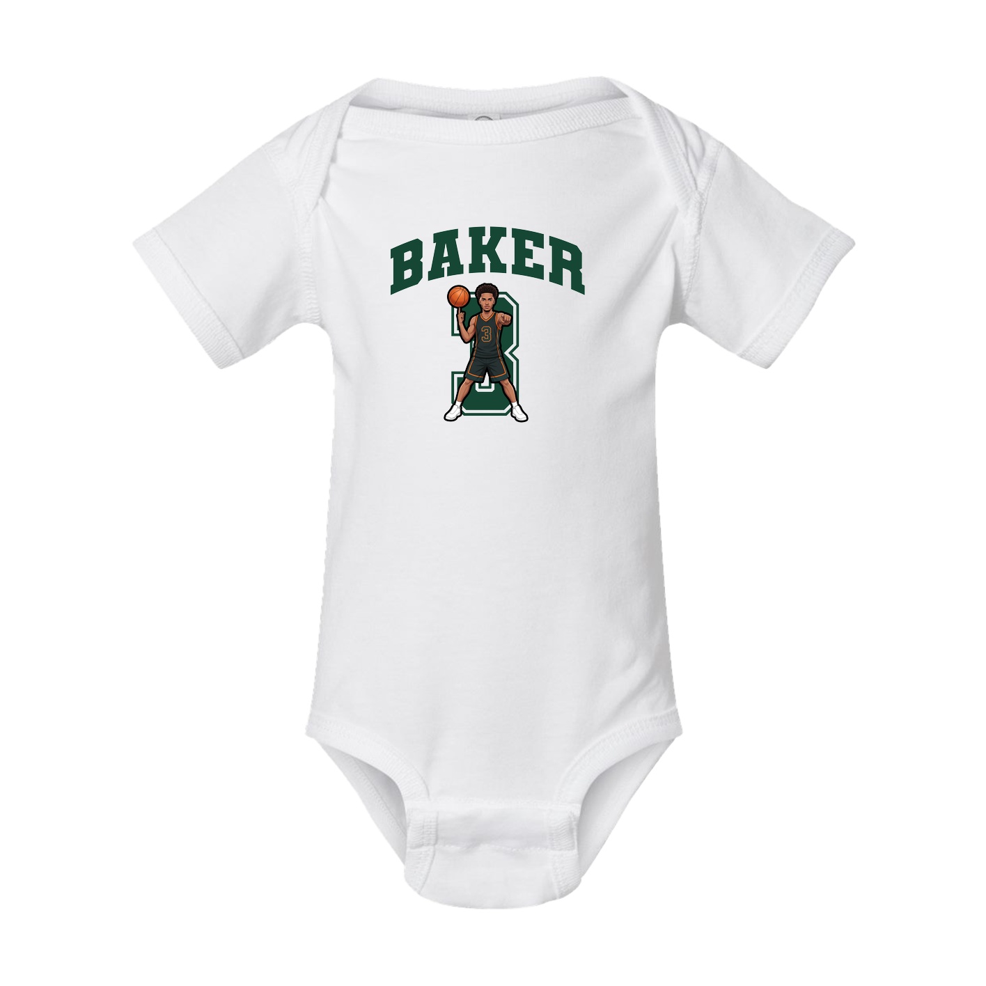 Baby Onesie — Number in White