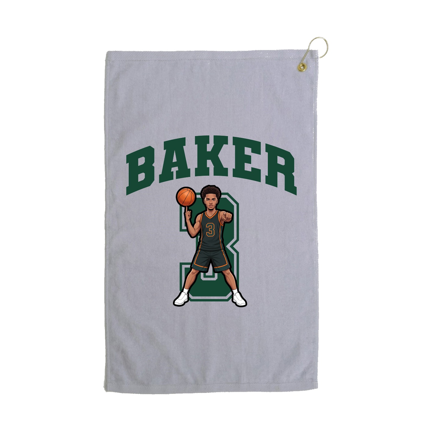 Golf Towel — Number in Grey