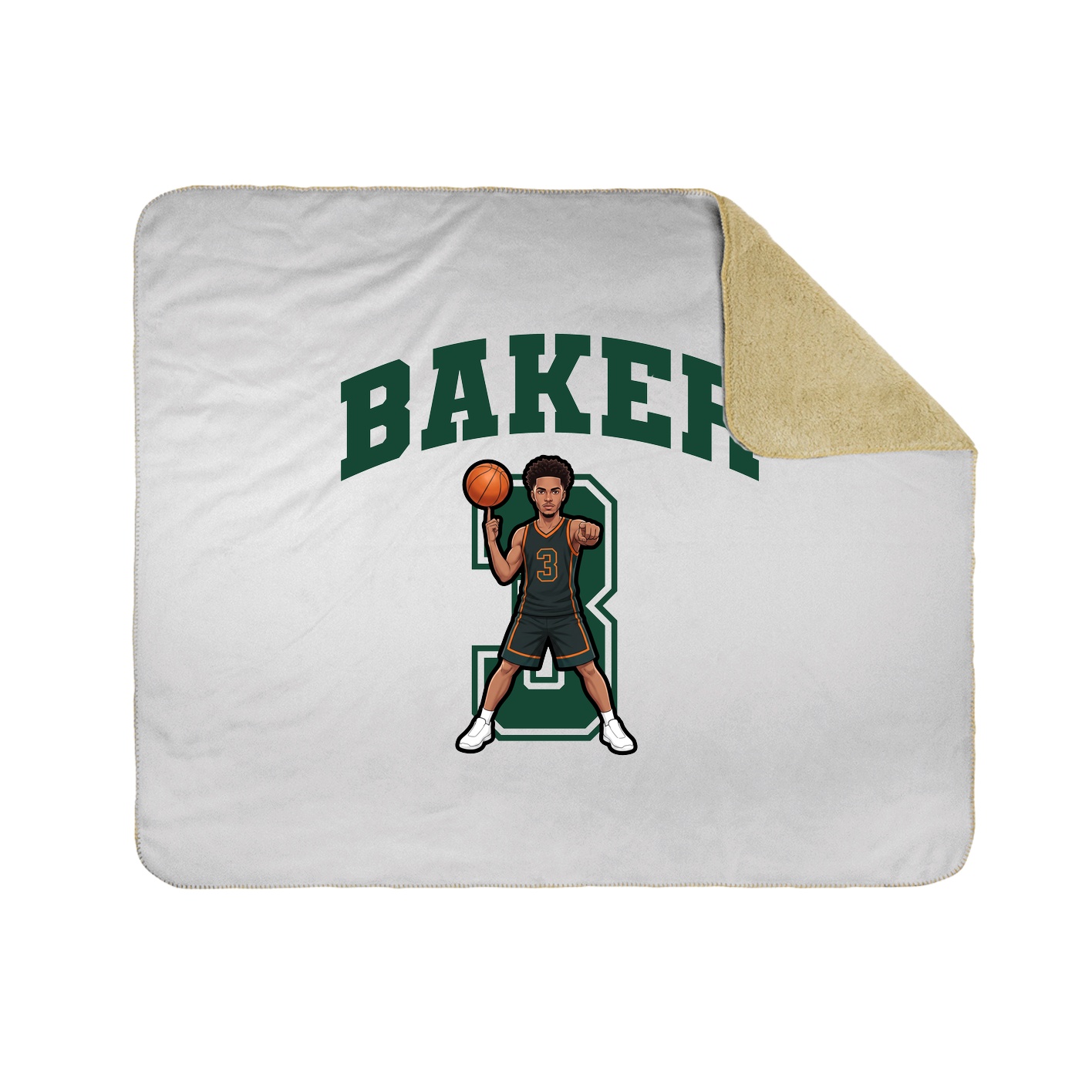Throw Blanket — Number in White