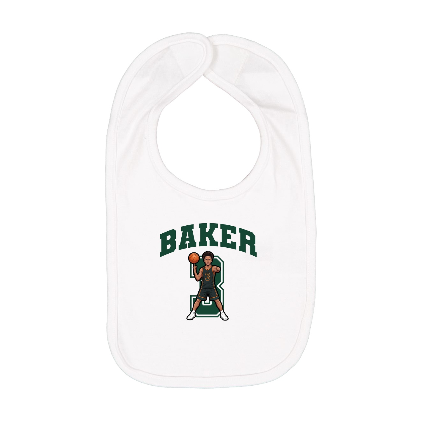 Infant Bib — Number in White