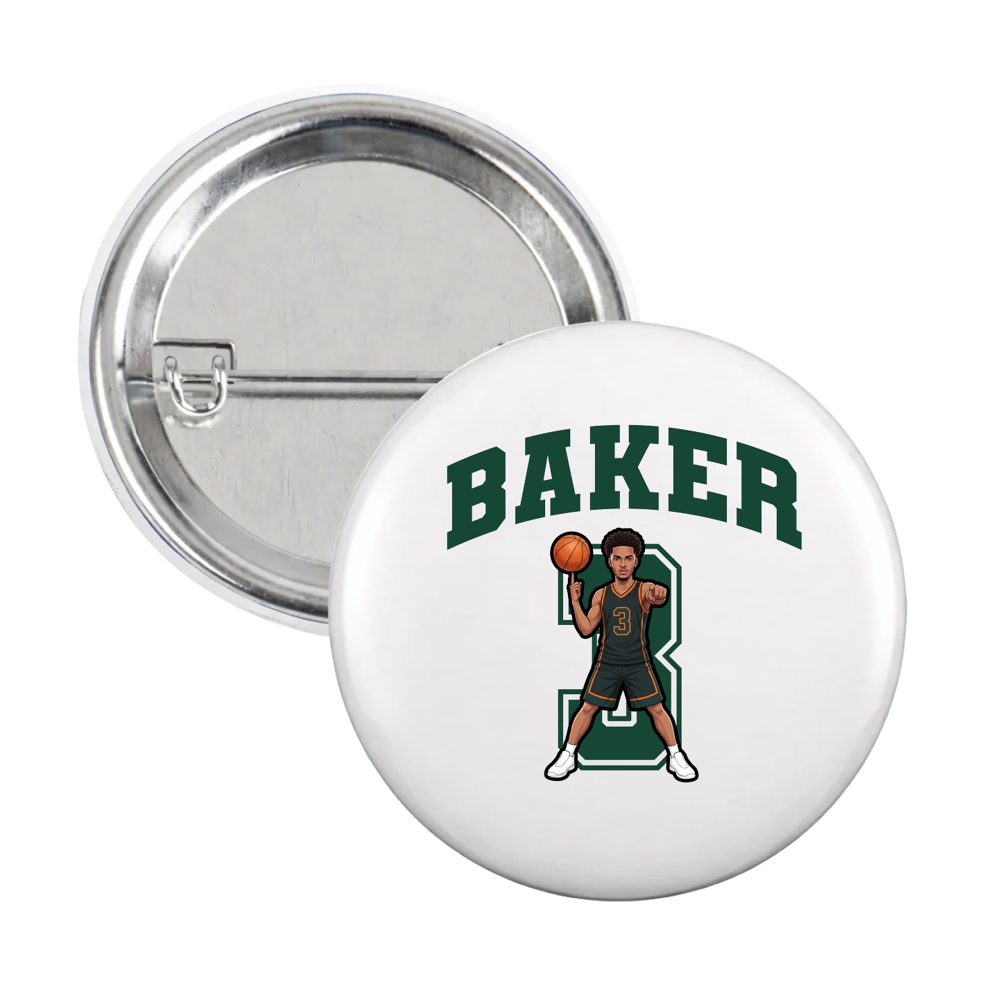 Game Day Button — Number in White
