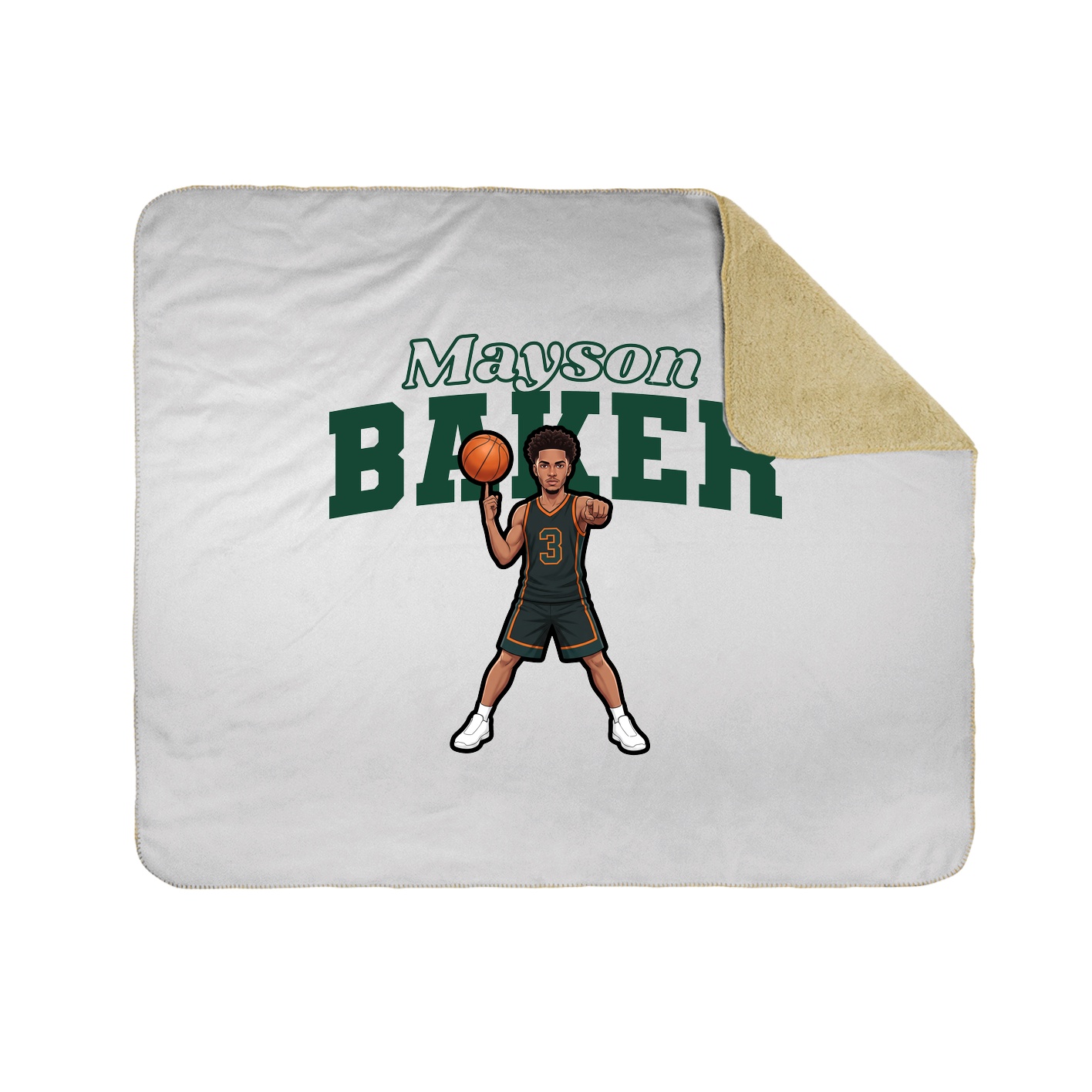 Throw Blanket — Name Arch in White