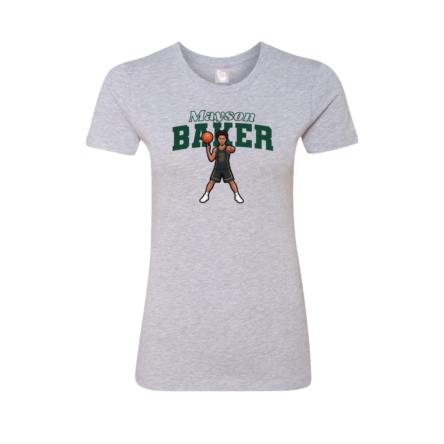 Fitted Women's Tee — Name Arch in Grey