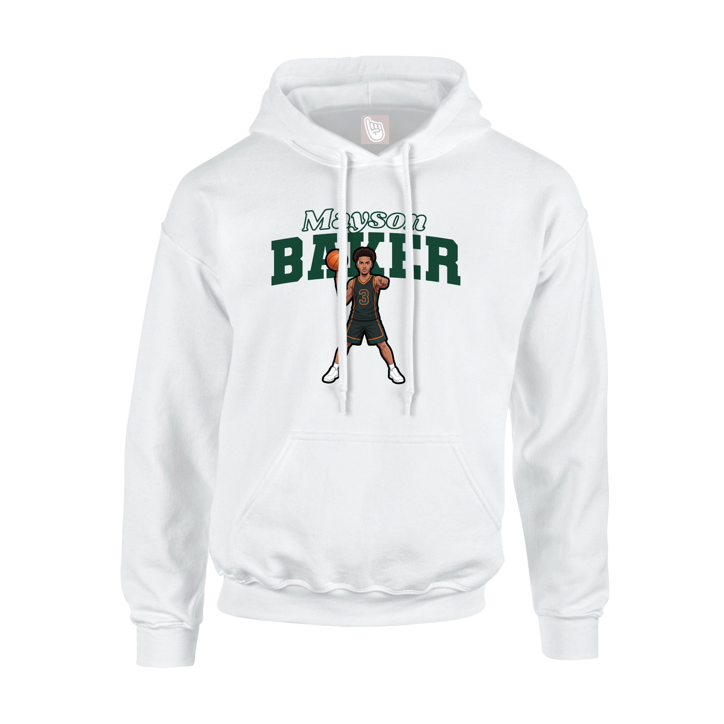 Hoodie — Name Arch in White