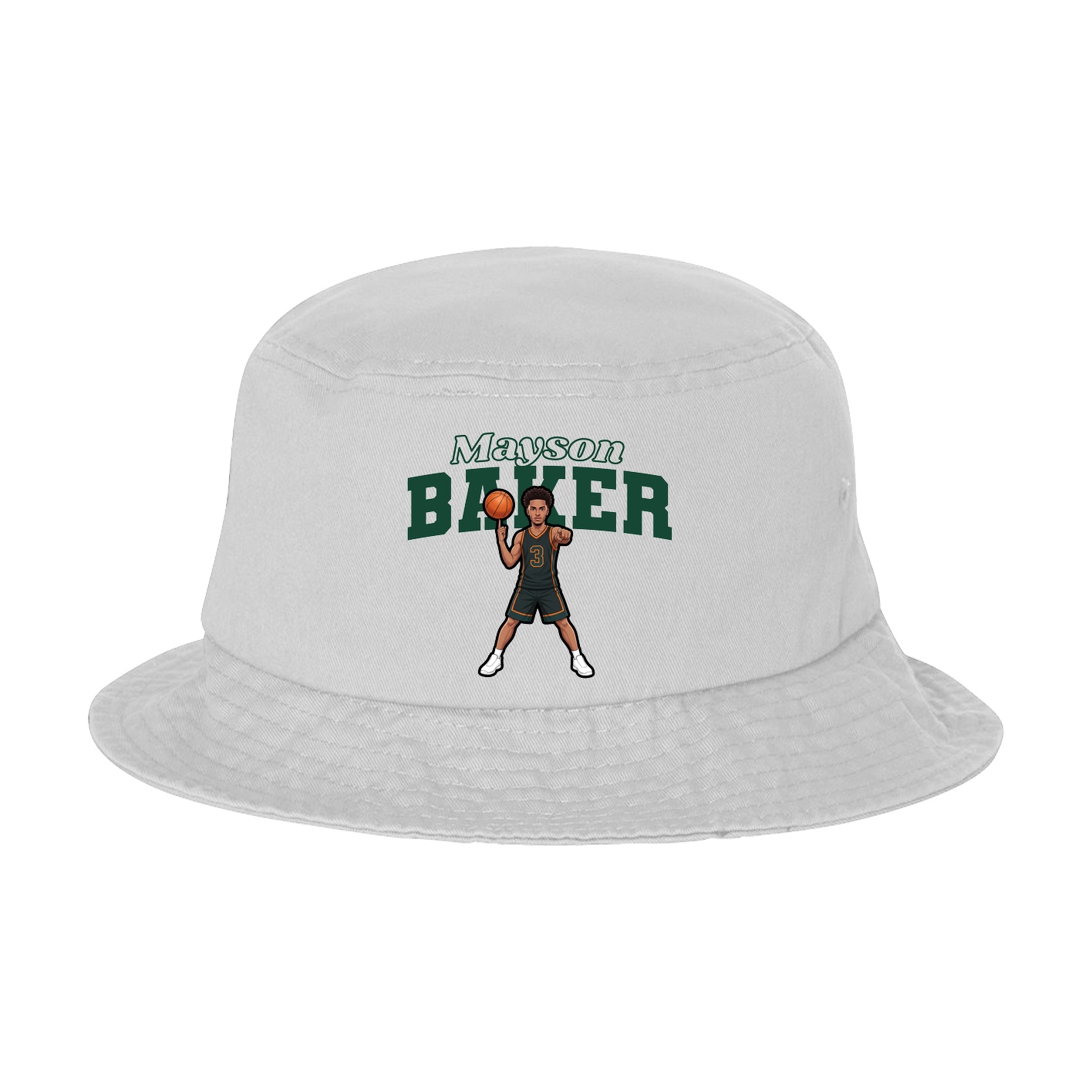 Bucket Cap — Name Arch in White