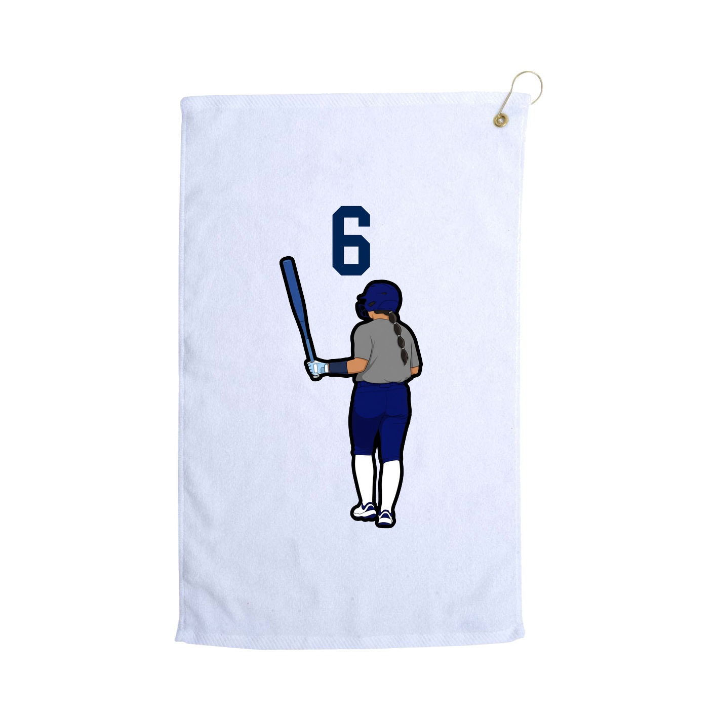 Golf Towel — Number Top in White