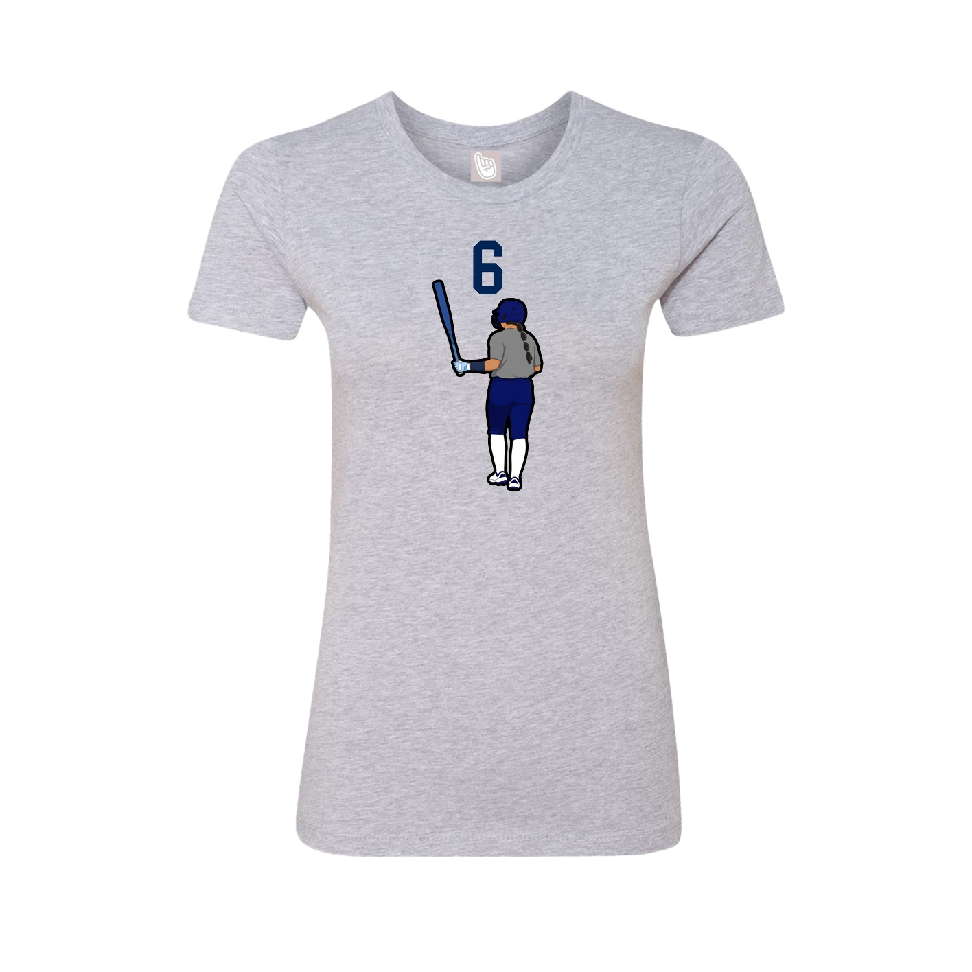 Fitted Women's Tee — Number Top in Grey