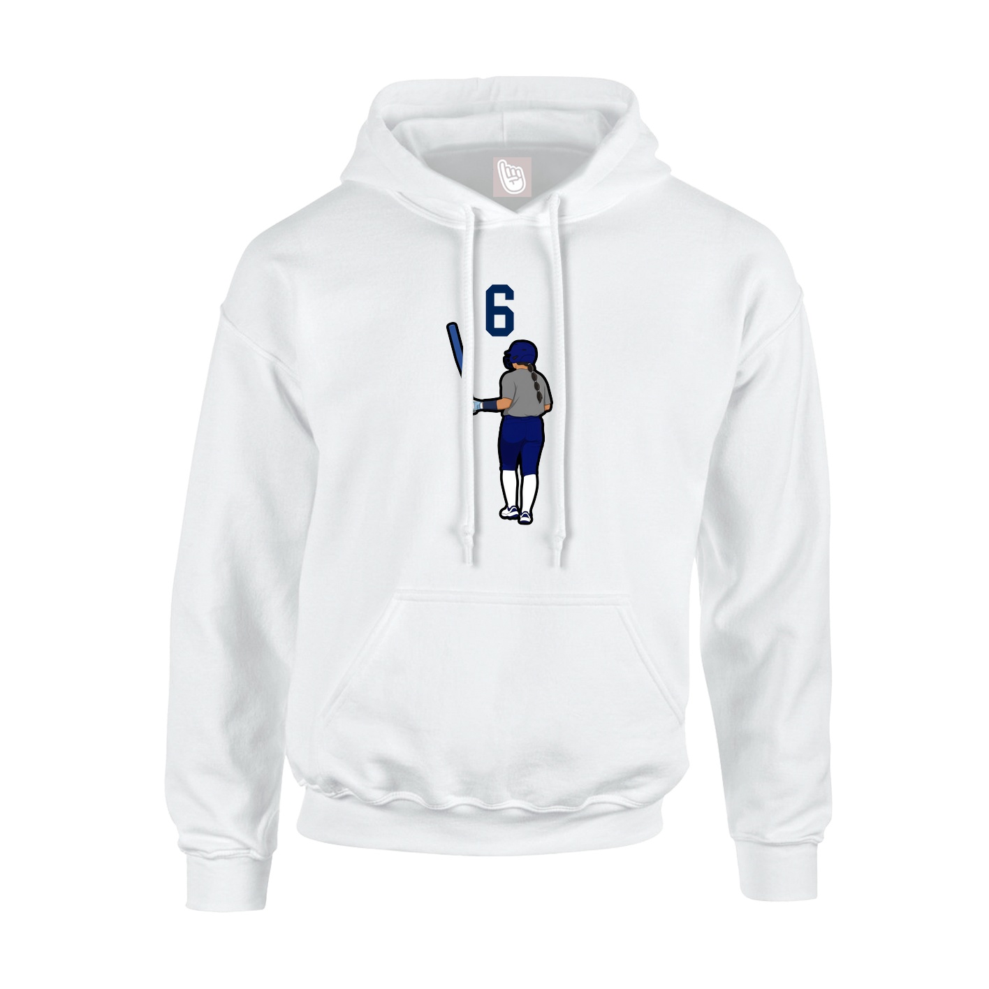 Youth Hoodie — Number Top in White