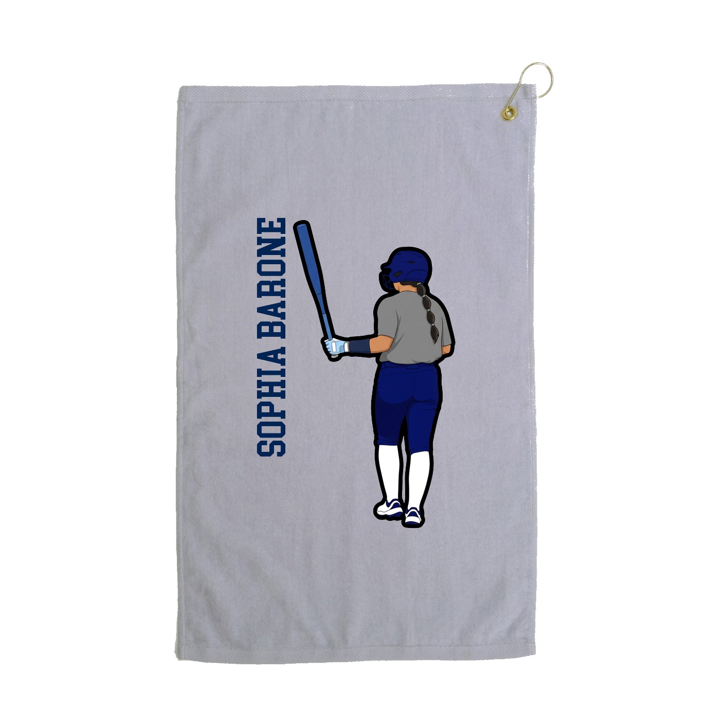 Golf Towel — Name Vertical in Grey