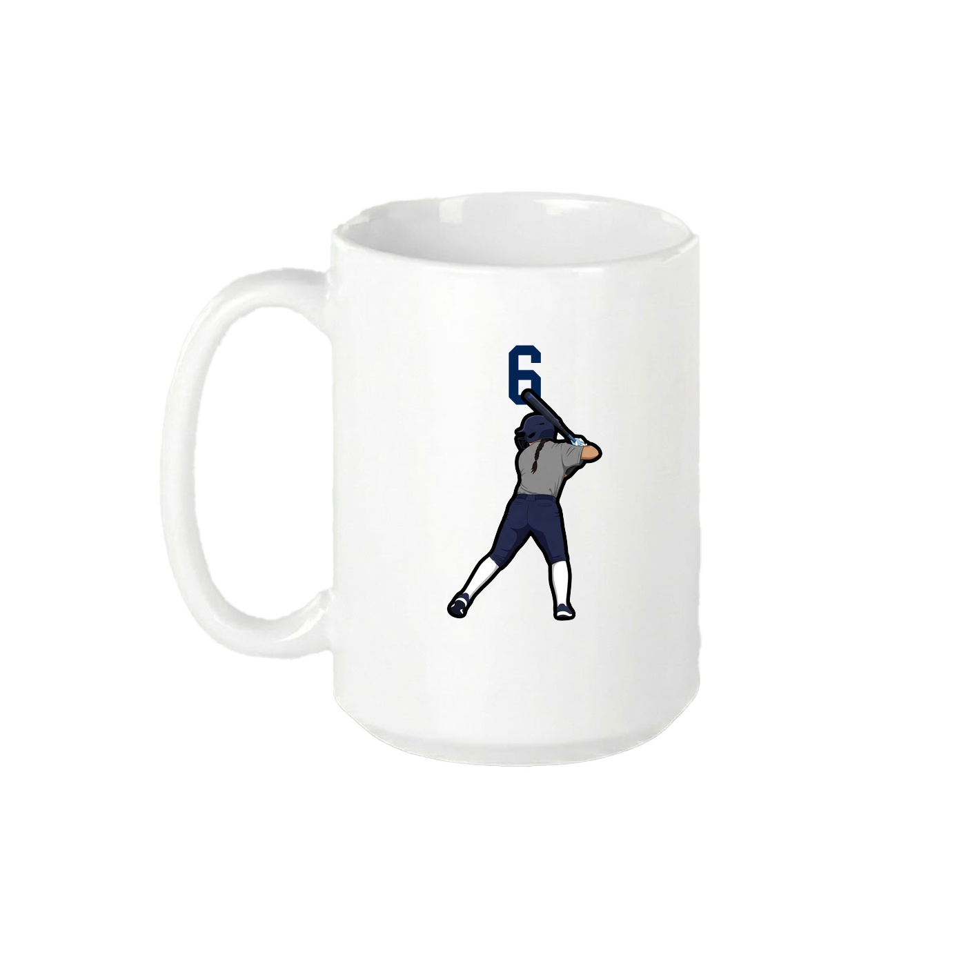 15oz Coffee Mug — Number Top in White