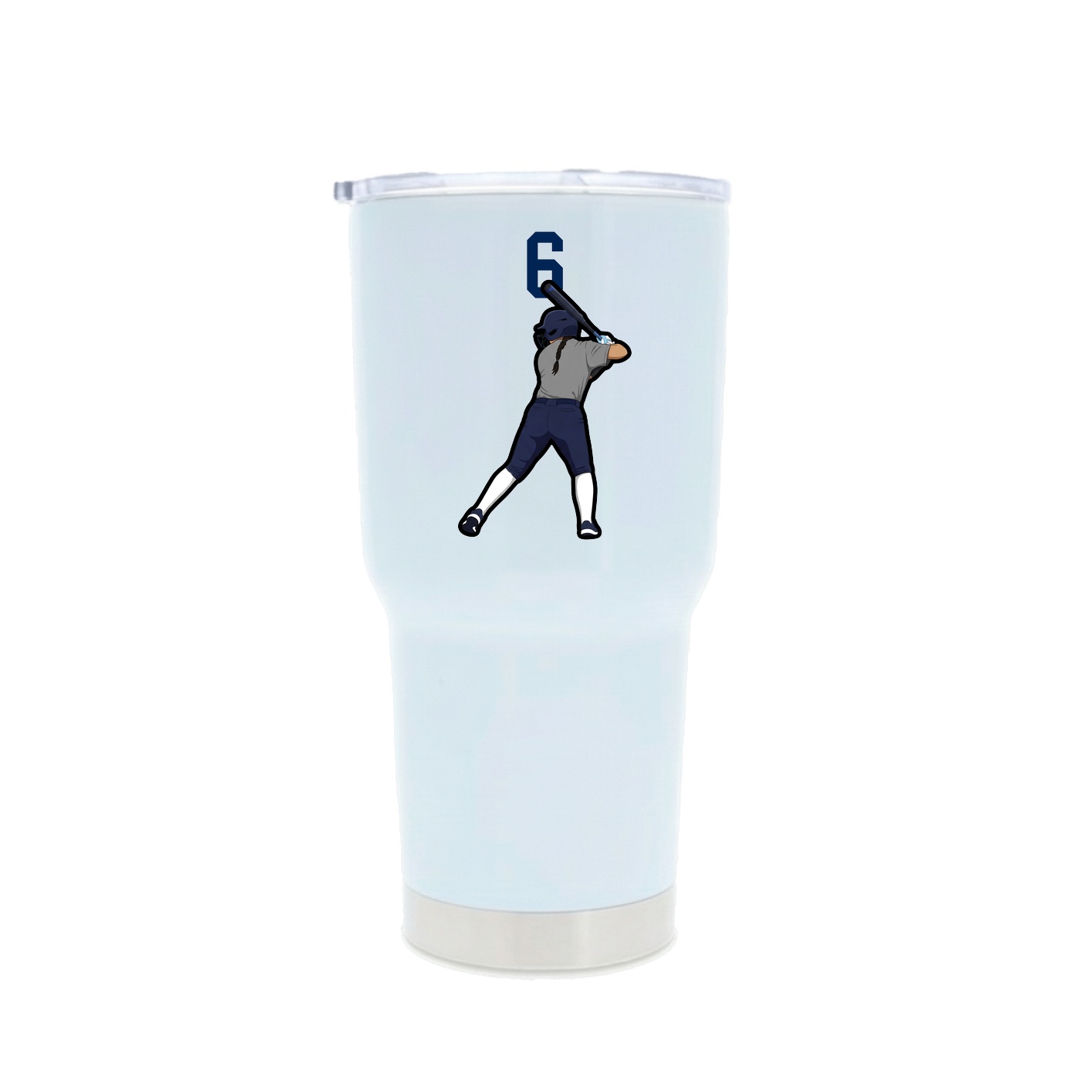 30oz Stainless Steel Tumbler — Number Top in White