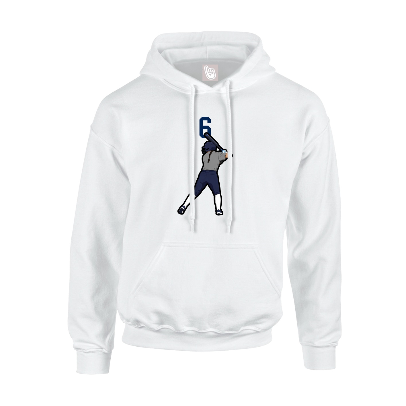 Hoodie — Number Top in White