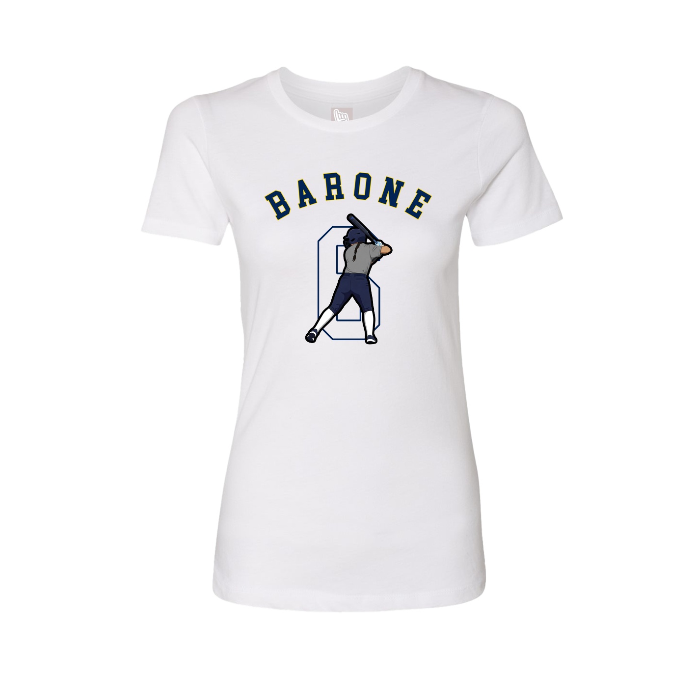 Fitted Women's Tee — Shirsey Arch in White