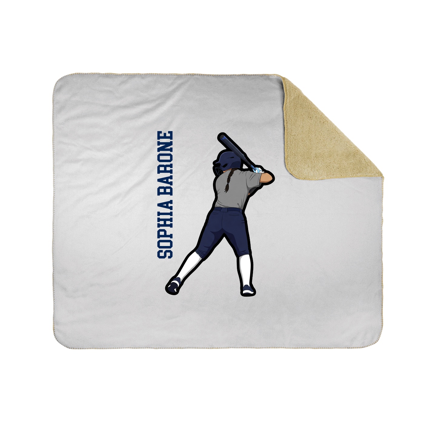 Throw Blanket — Name Vertical in White