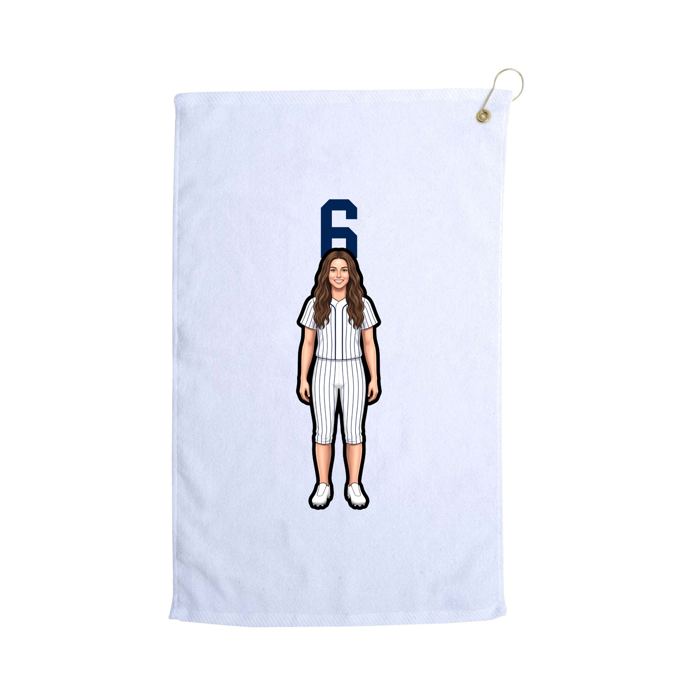 Golf Towel — Number Top in White