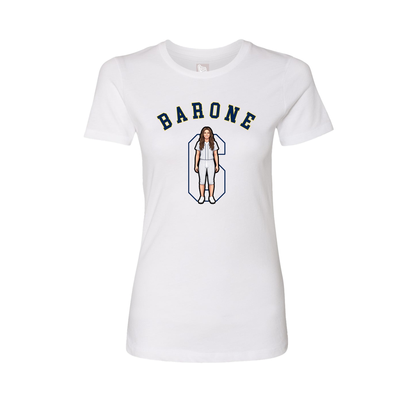 Fitted Women's Tee — Shirsey Arch in White