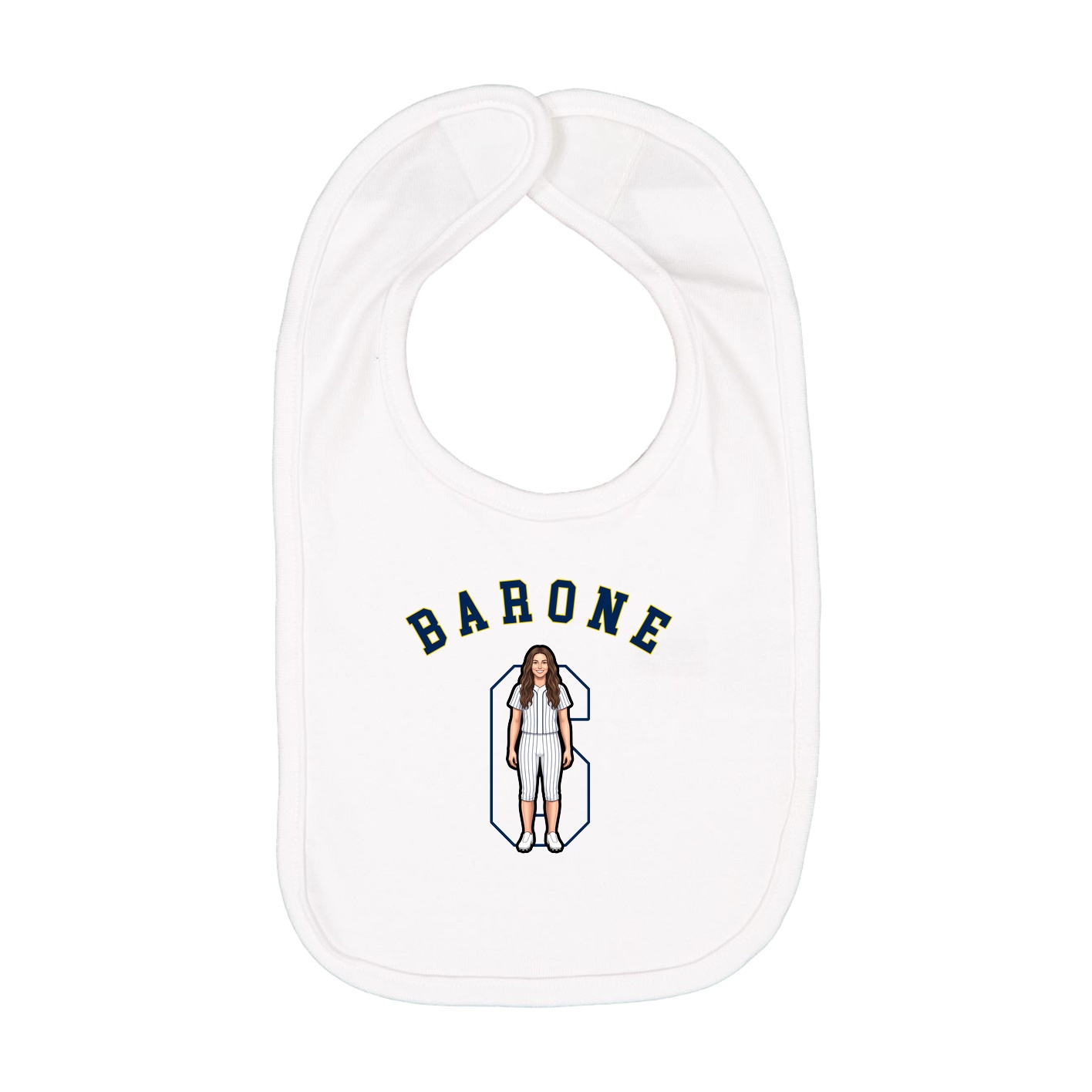 Infant Bib — Shirsey Arch in White