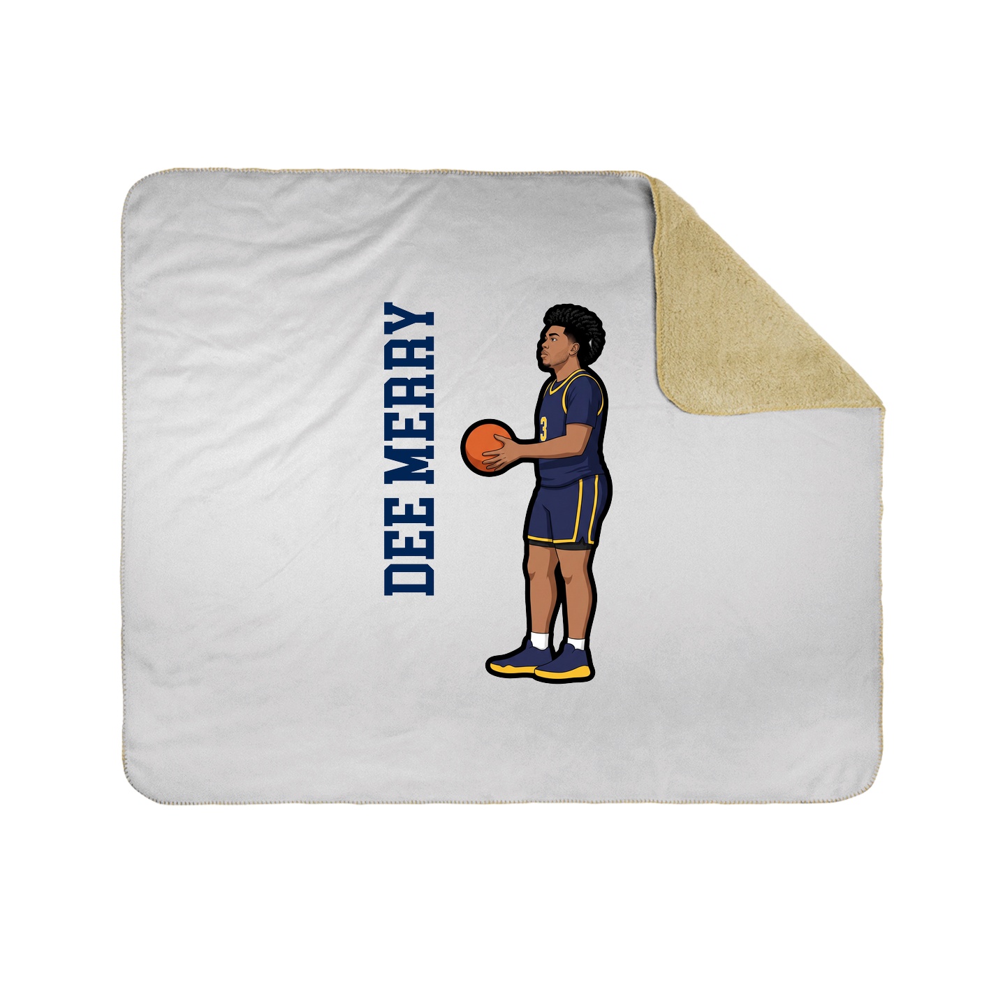 Throw Blanket — Name Vertical in White