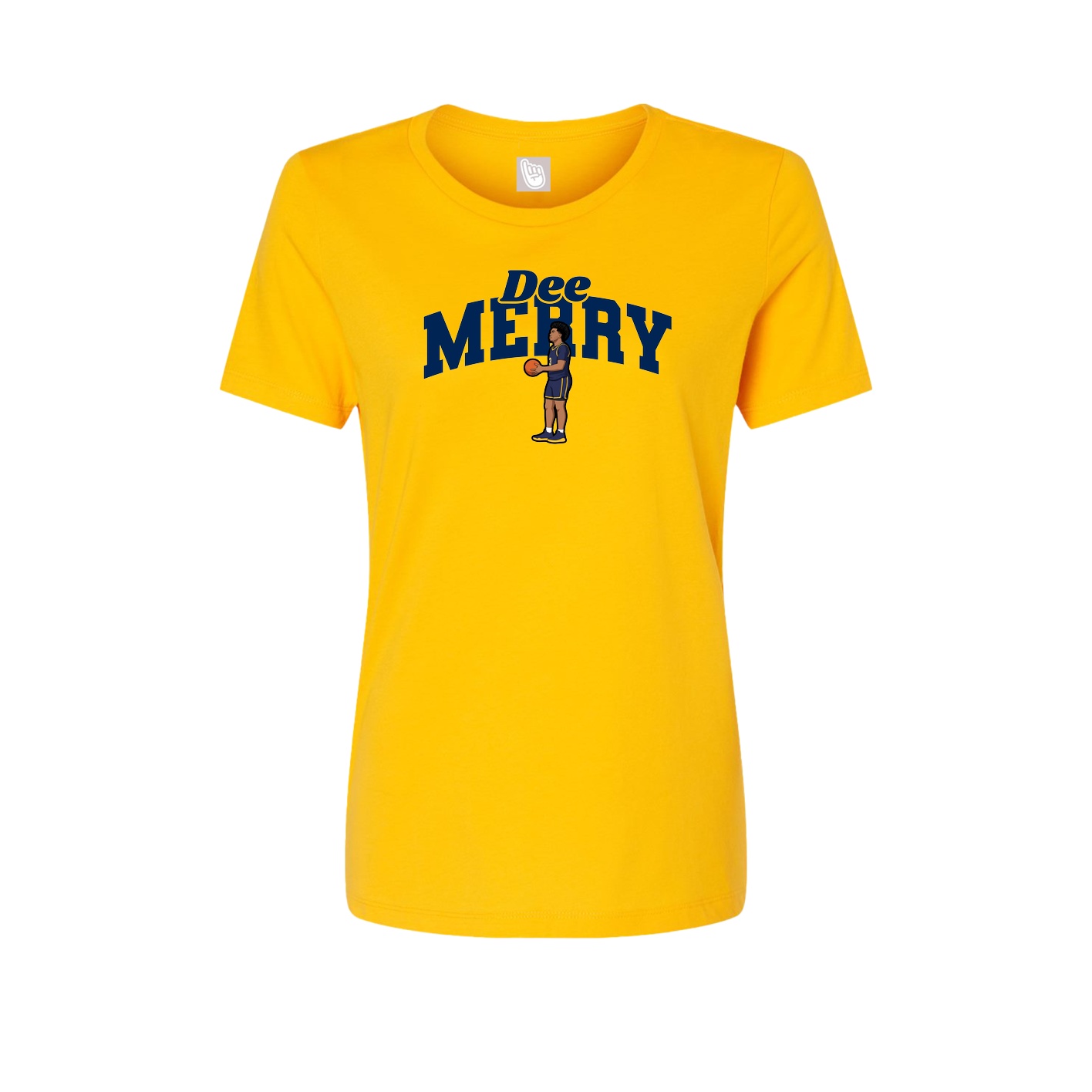 Fitted Women's Tee — Signature Arch in Gold