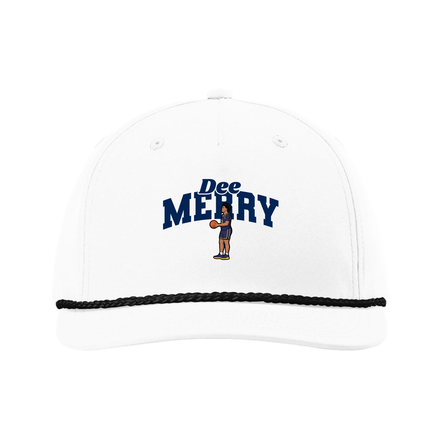 Five-Panel Classic Rope Cap — Signature Arch in White