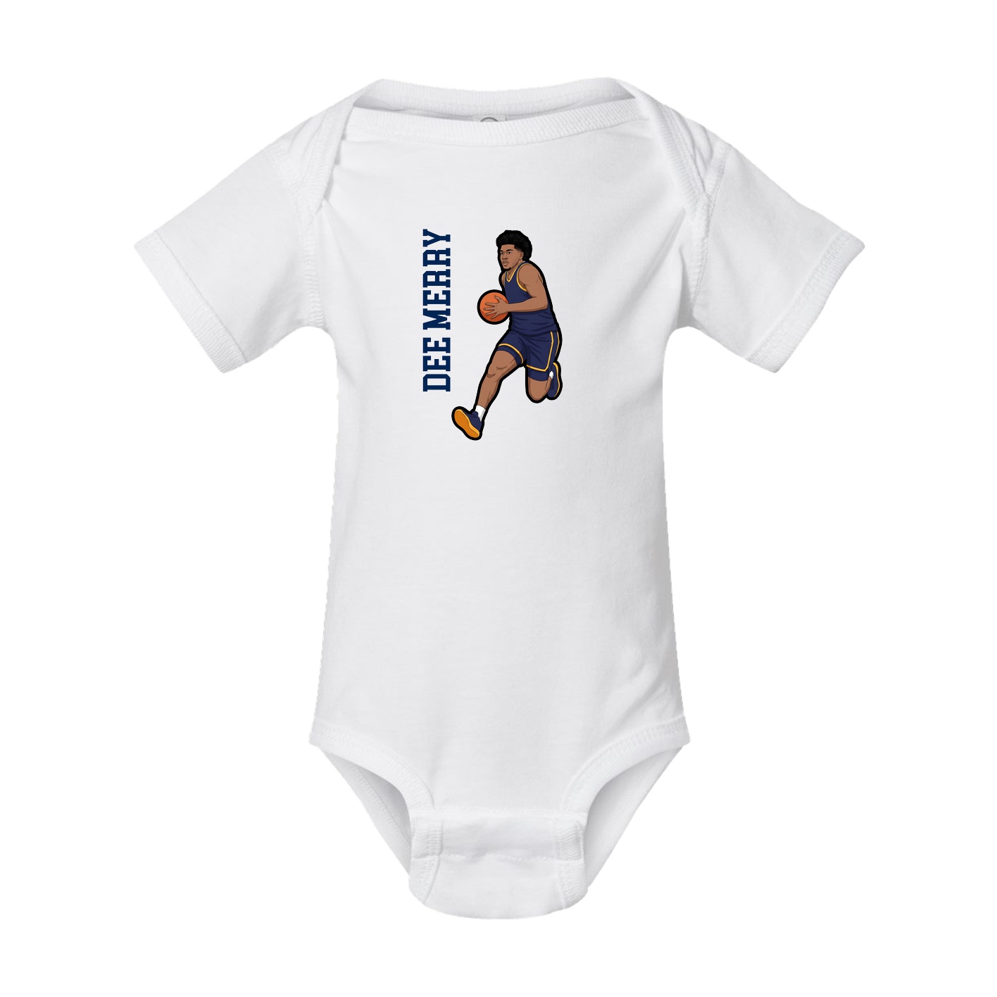 Baby Onesie — Name Vertical in White