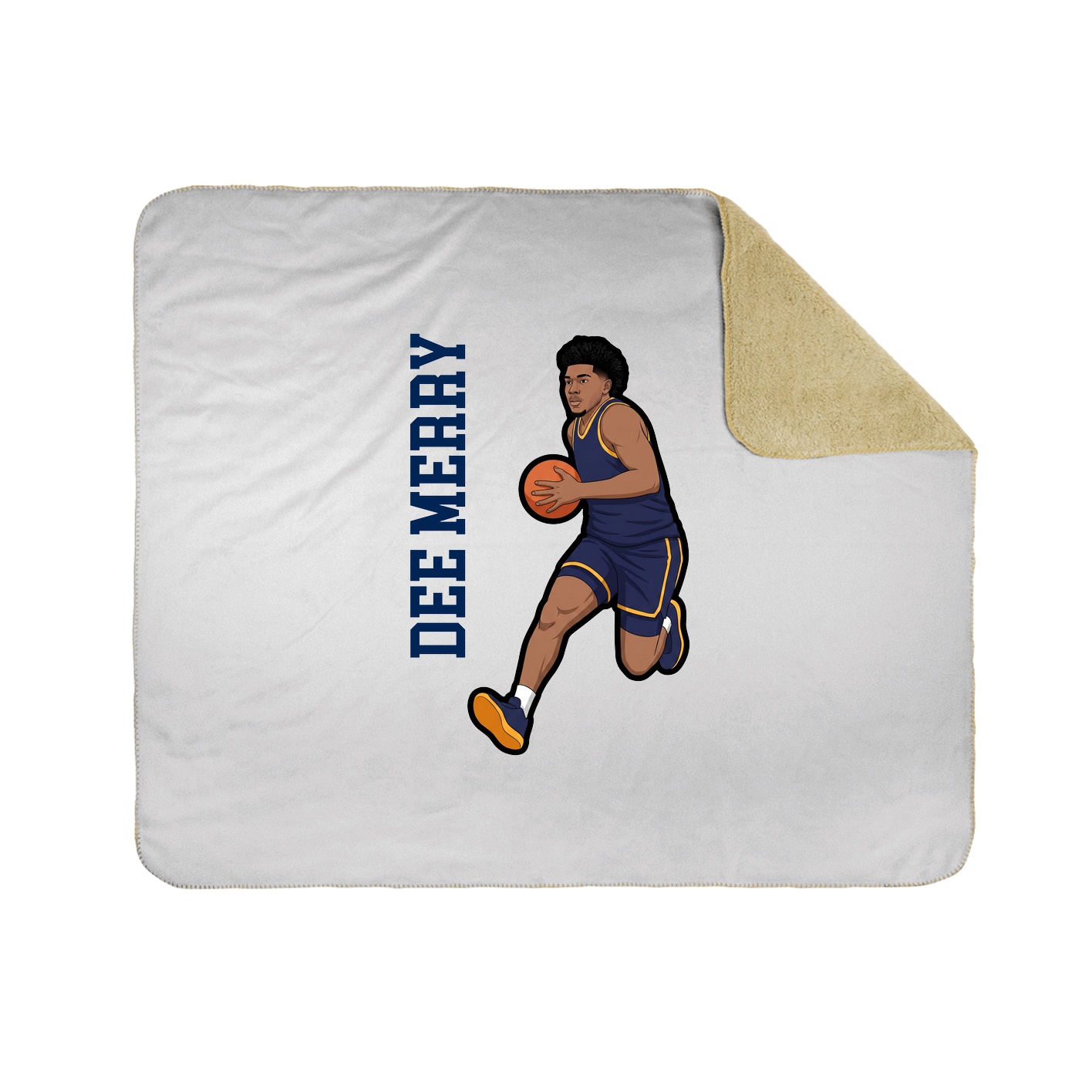 Throw Blanket — Name Vertical in White