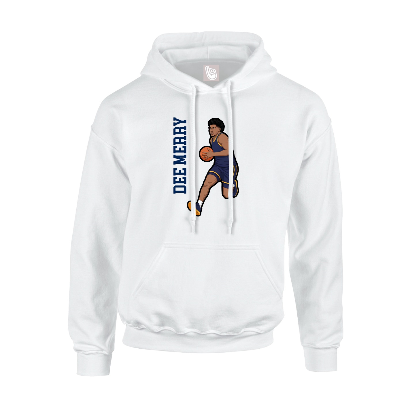 Hoodie — Name Vertical in White