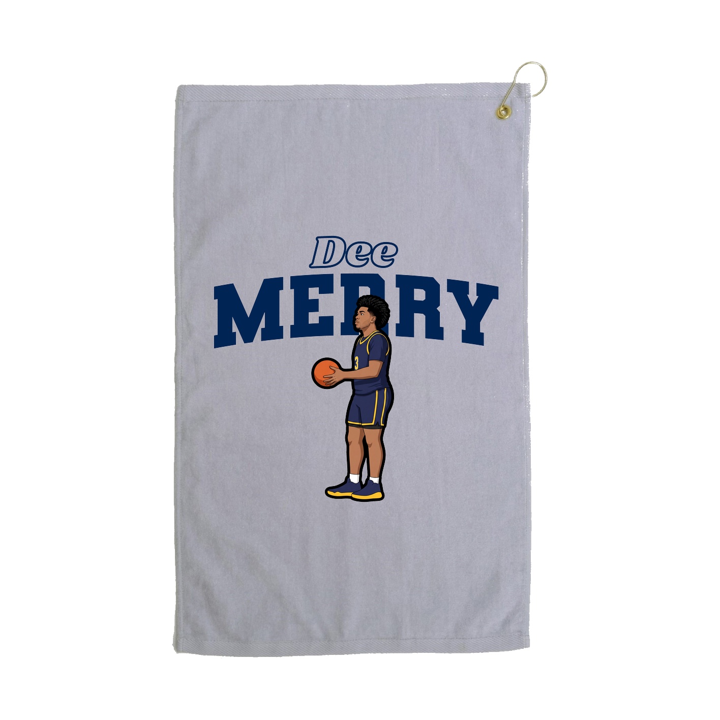Golf Towel — Name Arch in Grey