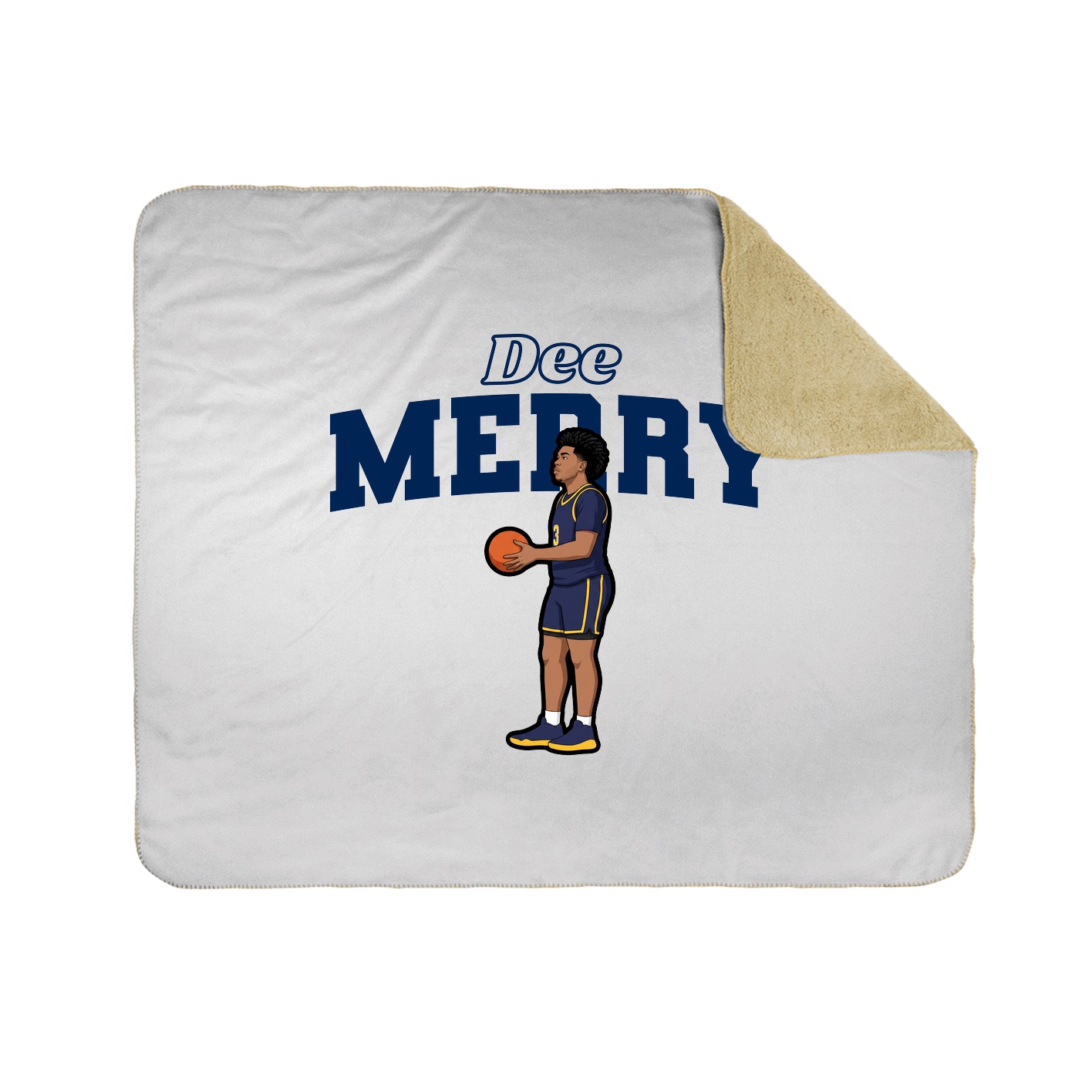 Throw Blanket — Name Arch in White