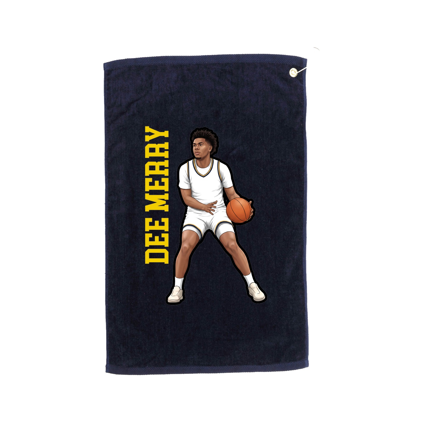 Golf Towel — Name Vertical in Navy