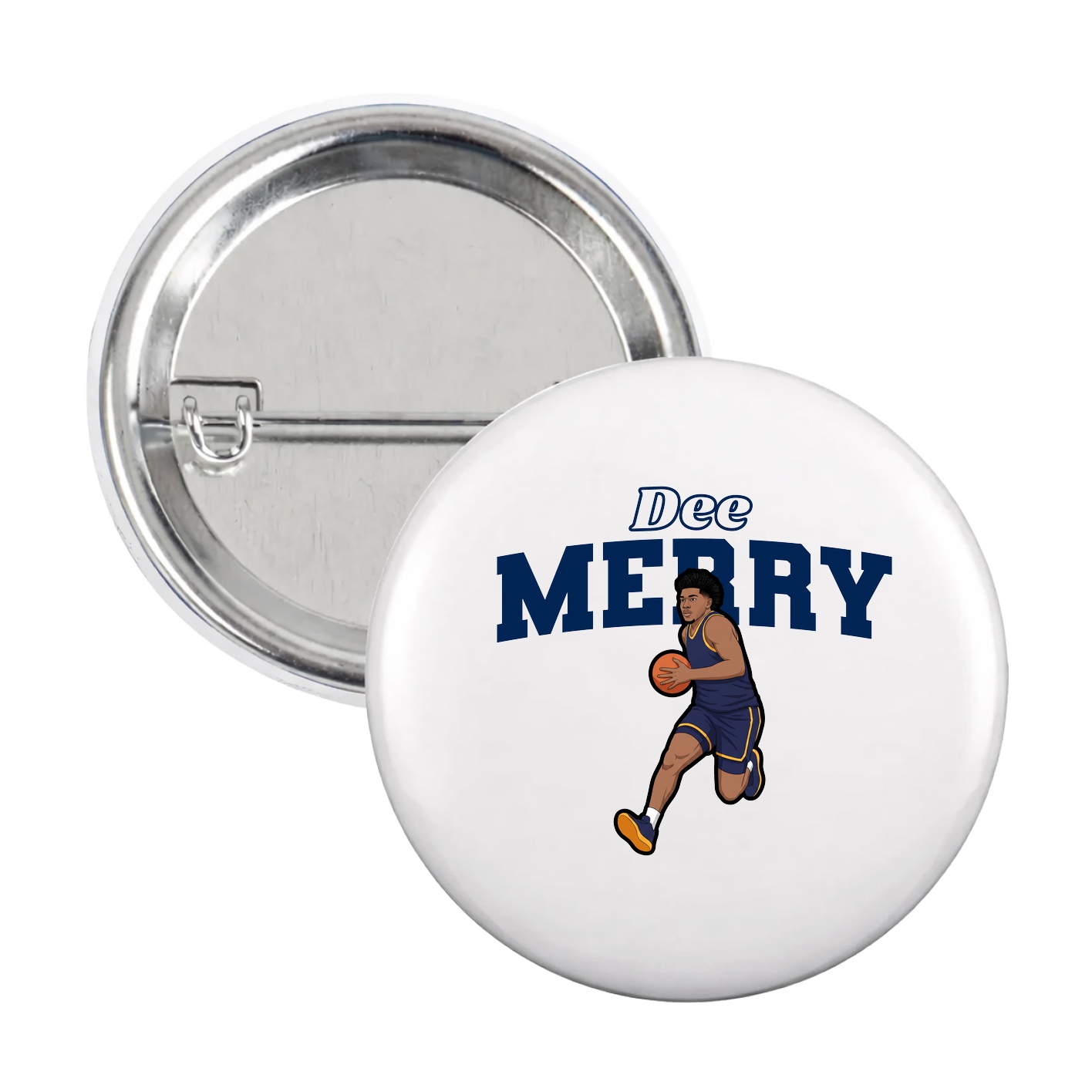 Game Day Button — Name Arch in White