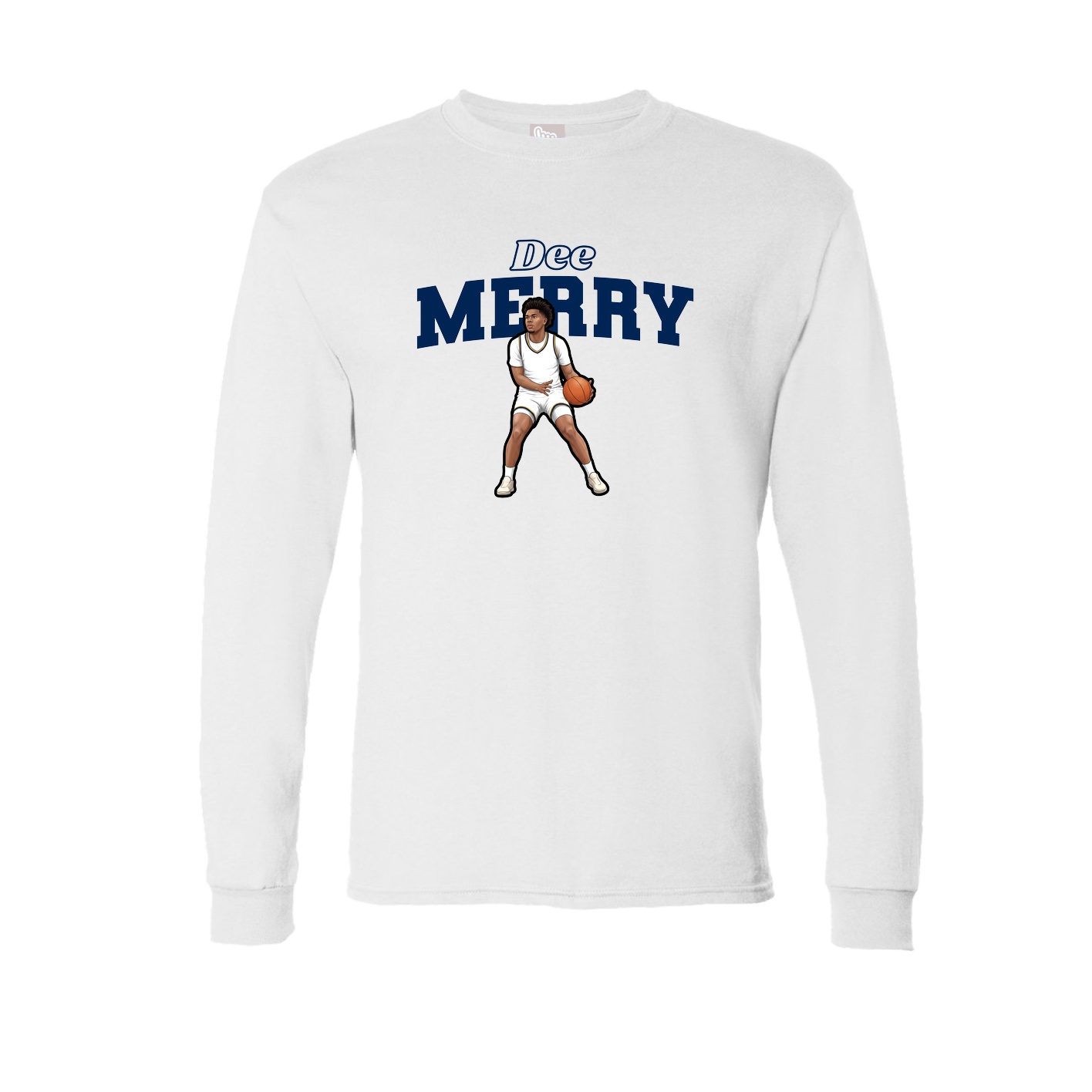 Long Sleeve Tee — Name Arch in White